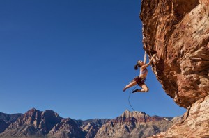 Rock climber on the edge.