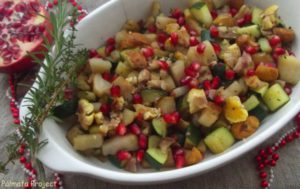 Karácsonyi zöldségköret gránátalmával és gesztenyével, recept