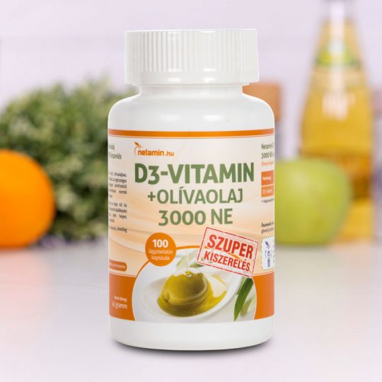 Netamin D3-vitamin + olívaolaj 3000 NE SZUPER kiszerelés
